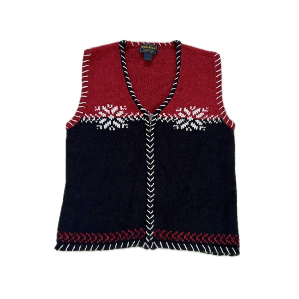Woolrich zip front sweater vest M